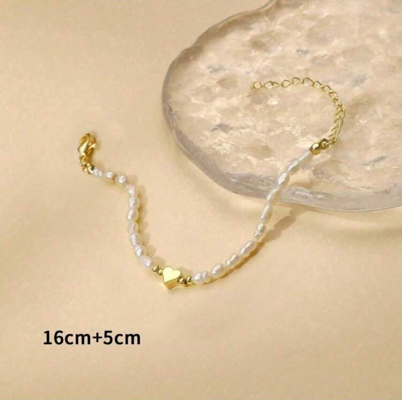 Golden Heart Faux Pearl Bracelet – Romantic Party & Valentine’s Day Gift