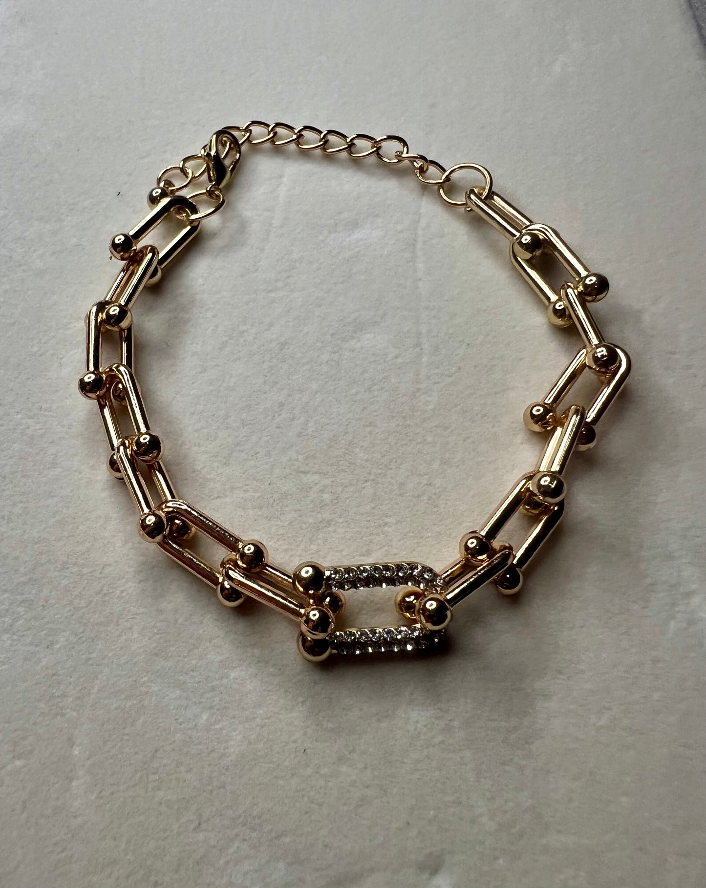 2pc Tiffany Style Gold Snake Bone Bracelet Set – Hip-Hop Style with Rhinestone U-Buckle