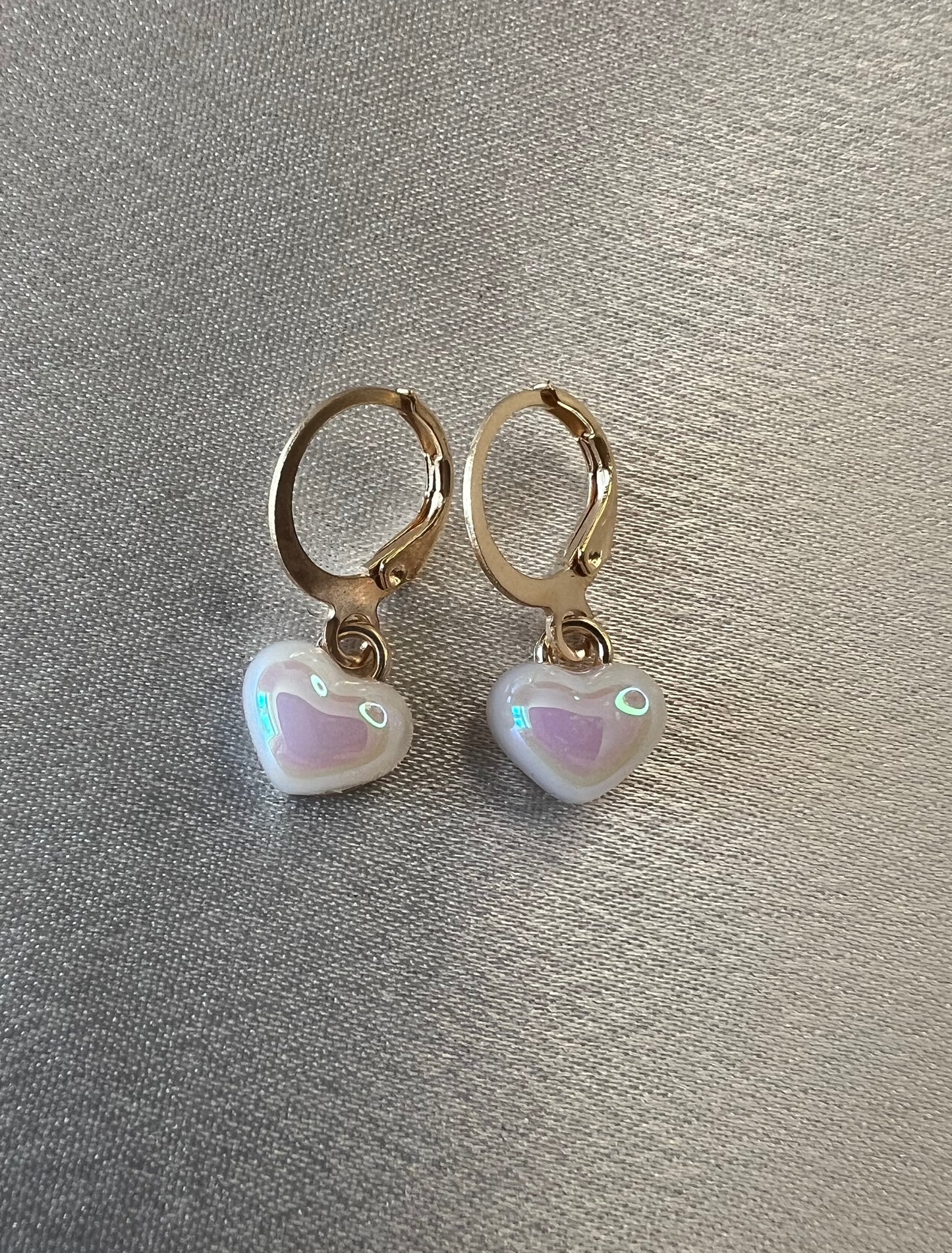 Tarnish-Resistant Heart-Shaped Hoop Drop Earrings – Elegant & Feminine