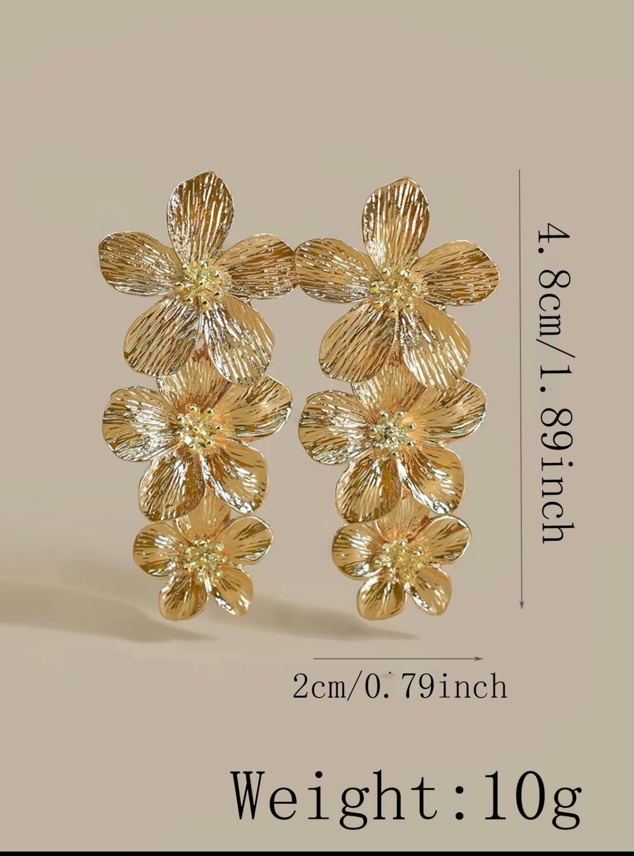 Three Flower Statement Drop Earrings – Bold Florals, Effortless Glamour