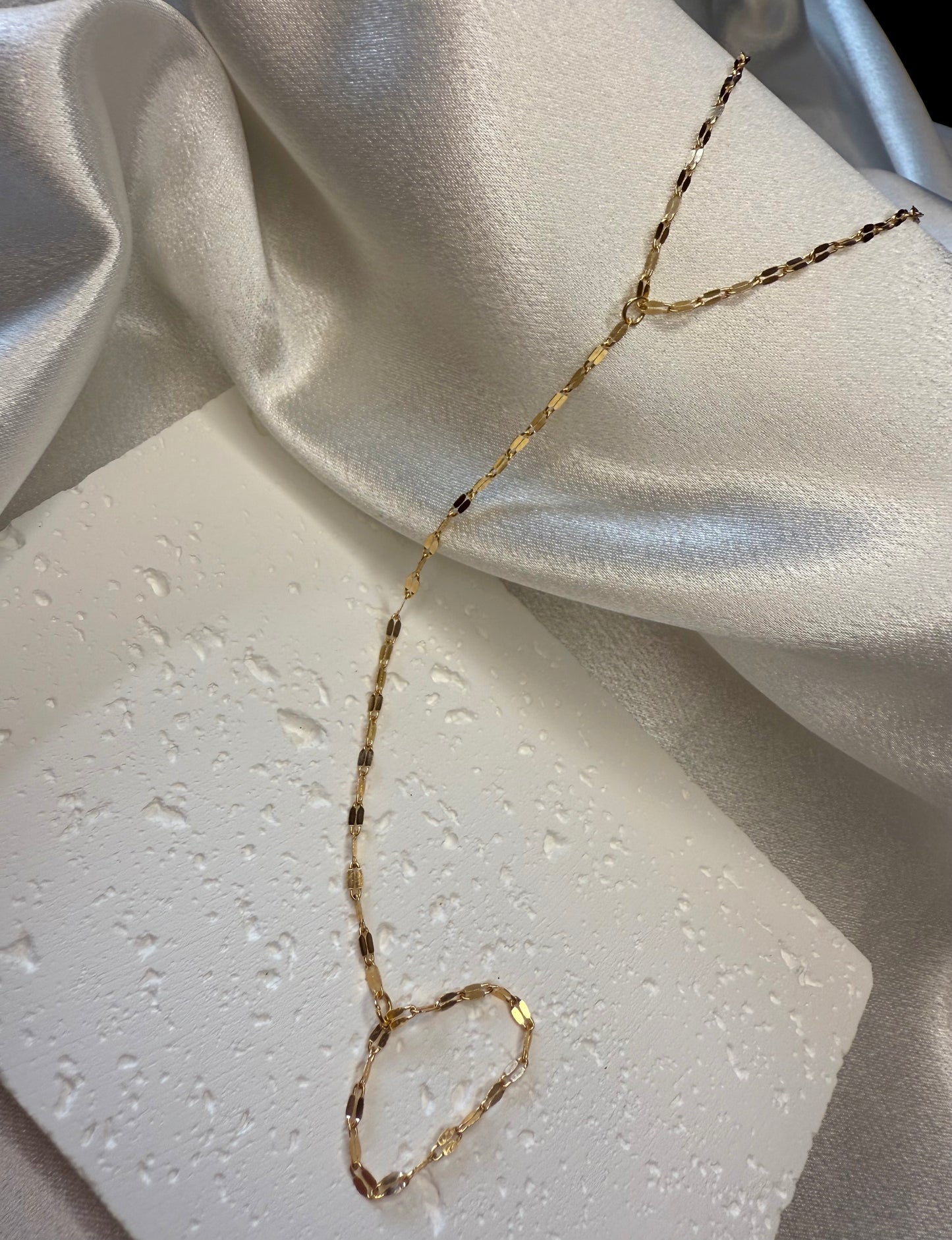 Gold Twist Hand Chain – Minimalist Ring-to-Bracelet Jewellery for Everyday Chic