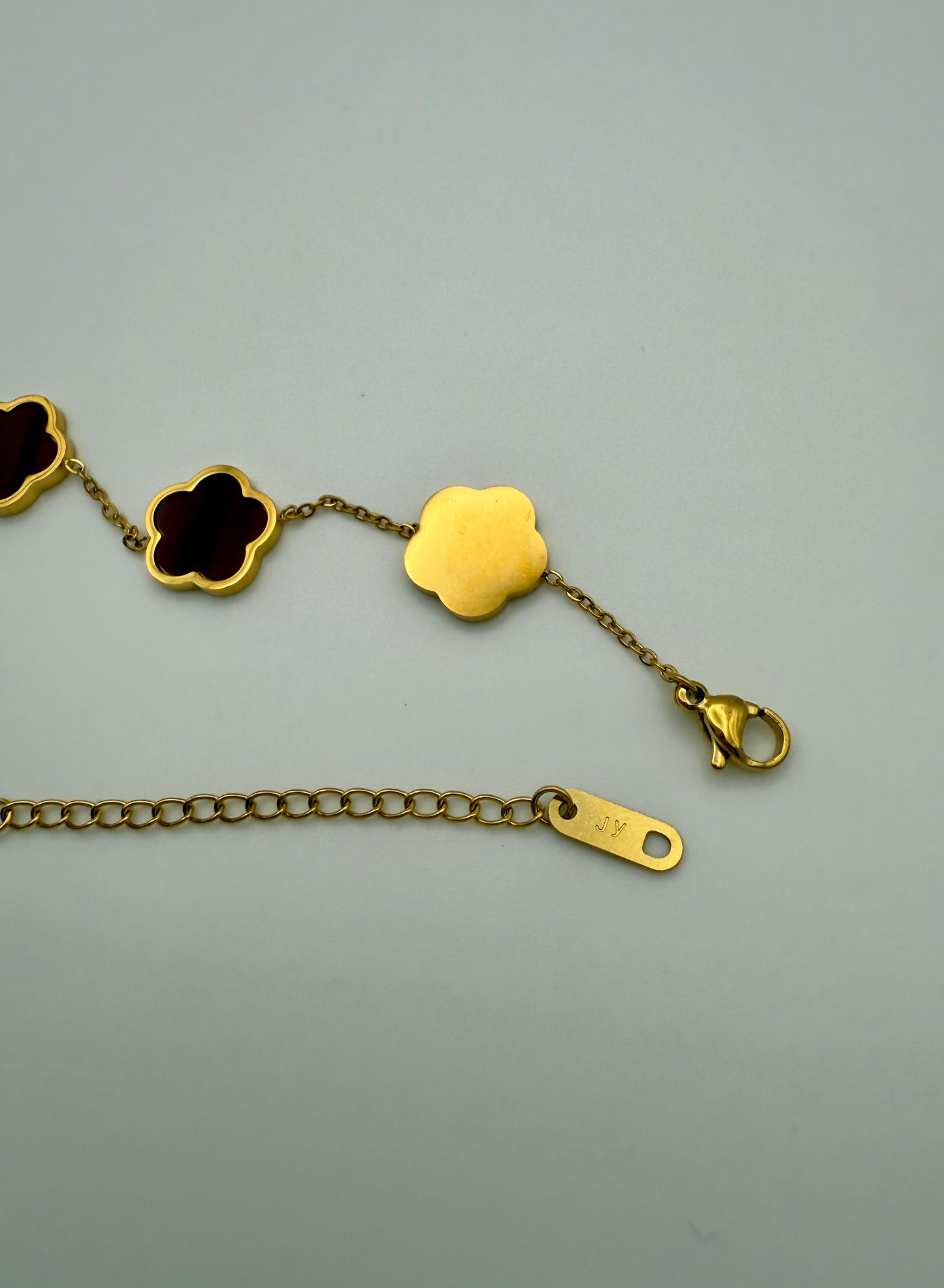 18k Gold-Plated Inspired Clover Bracelet – Burgundy - Waterproof, Tarnish-Resistant & Hypoallergenic Matching Necklace Available!