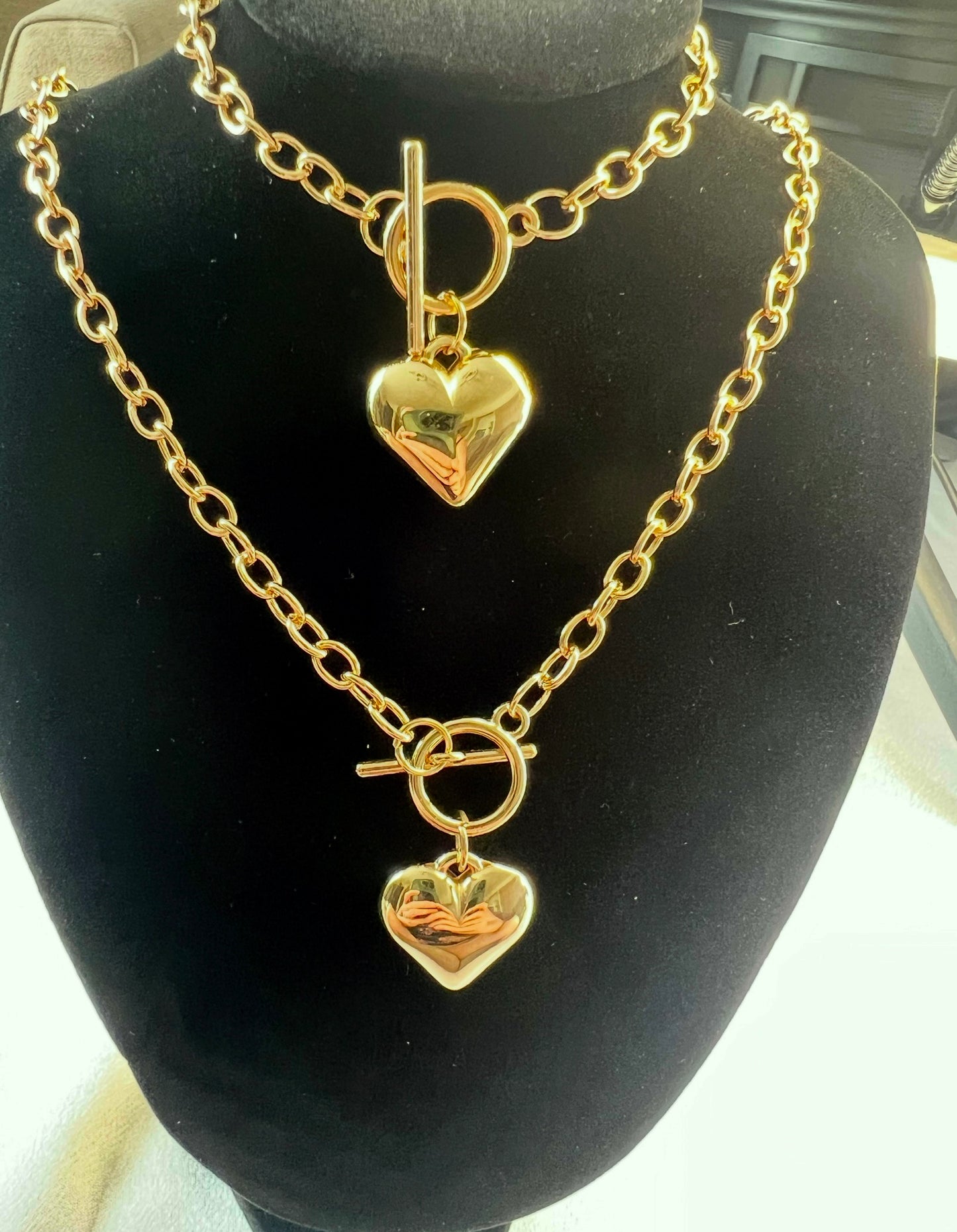 18K Gold Plated Chunky Chain Jewellery Set – Bracelet & Necklace | Tarnish Resistant