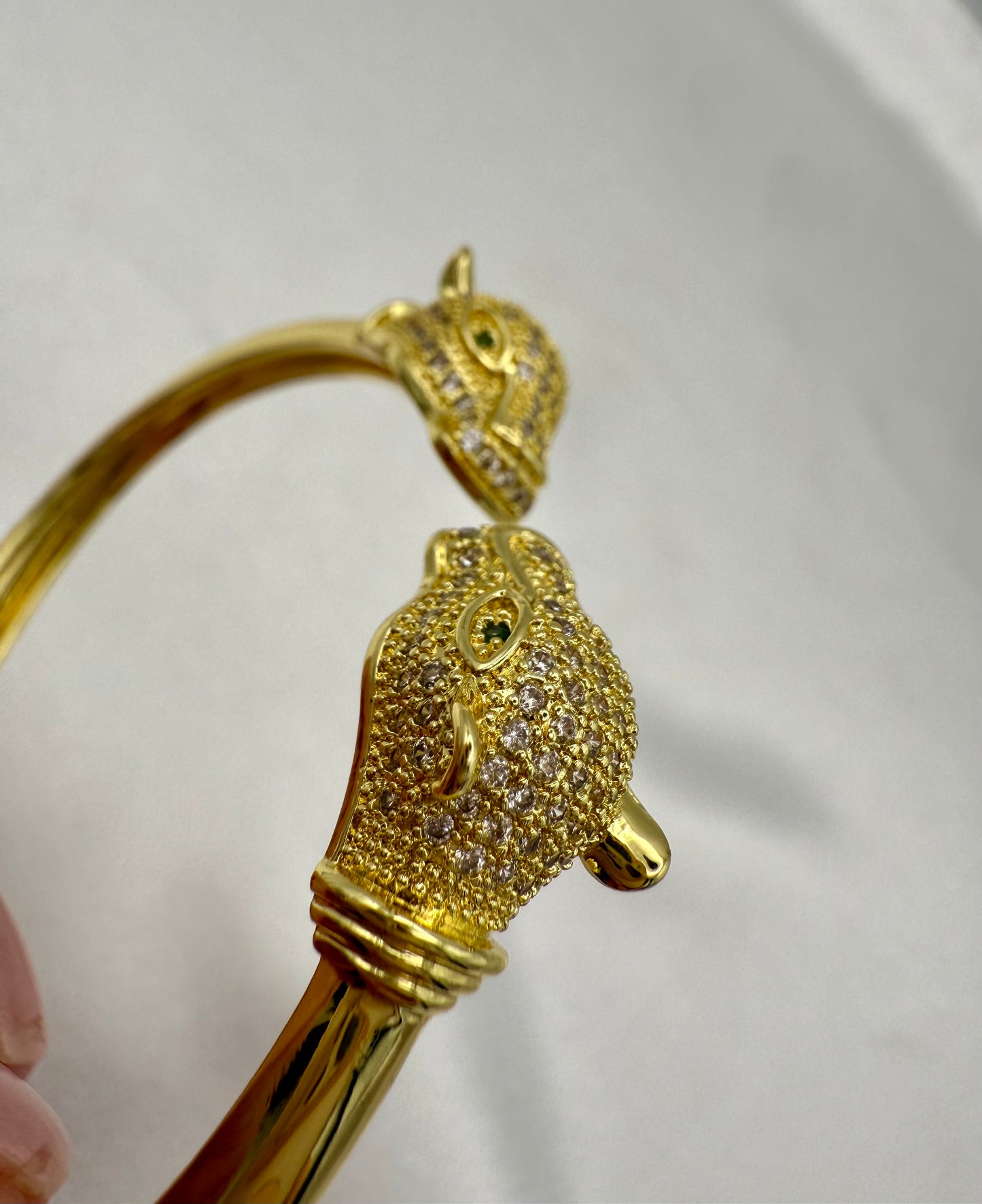 Gold Plated Leopard Head Bracelet – Bold, Luxurious & Fiercely Stylish