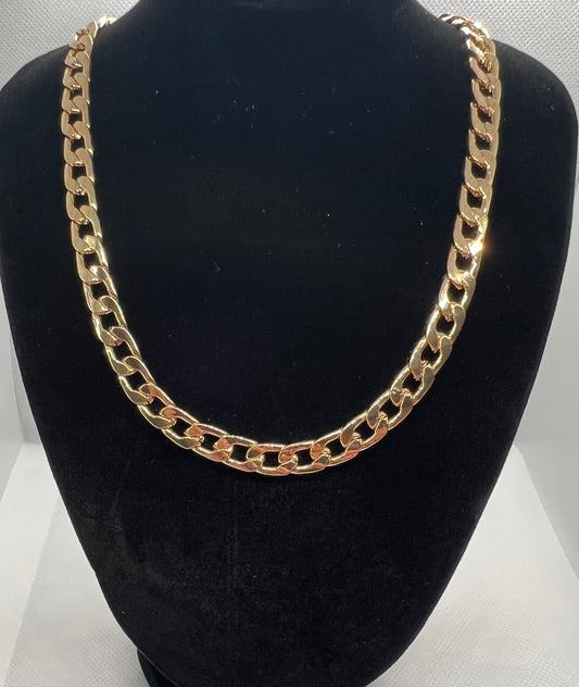 Thick Italian Style Gold Curb Chain Necklace