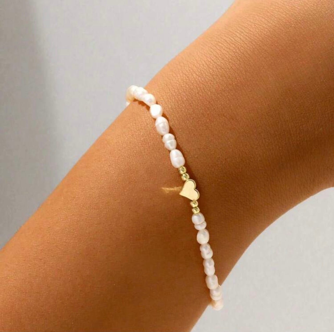 Golden Heart Faux Pearl Bracelet – Romantic Party & Valentine’s Day Gift