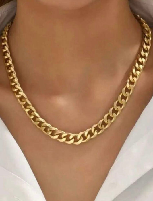 Thick Italian Style Gold Curb Chain Necklace